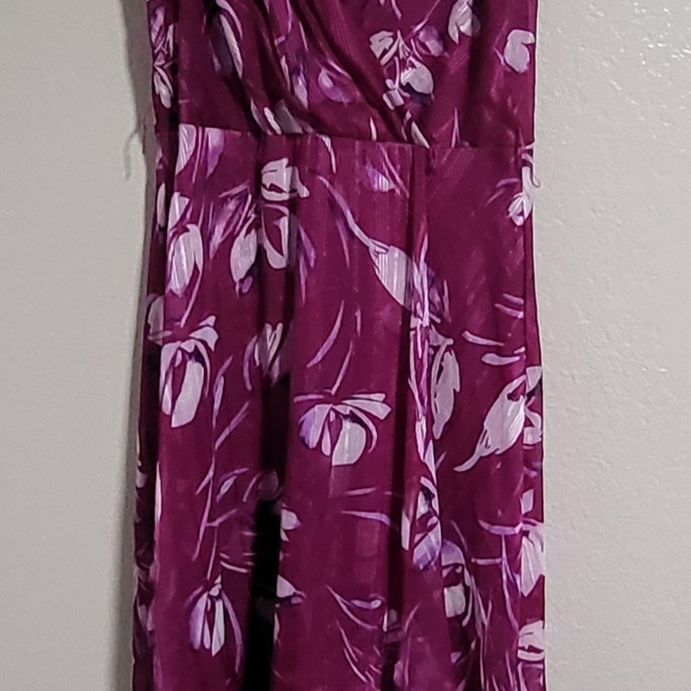 Floral Purple and White Dress